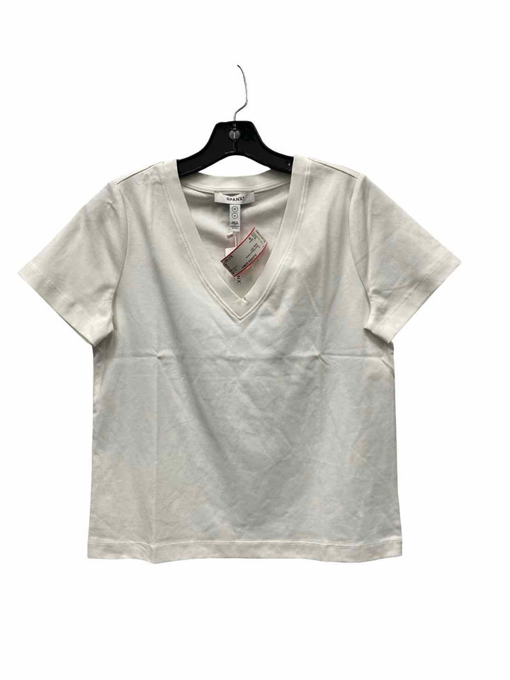 Spanx Size M White Short Sleeve Shirts