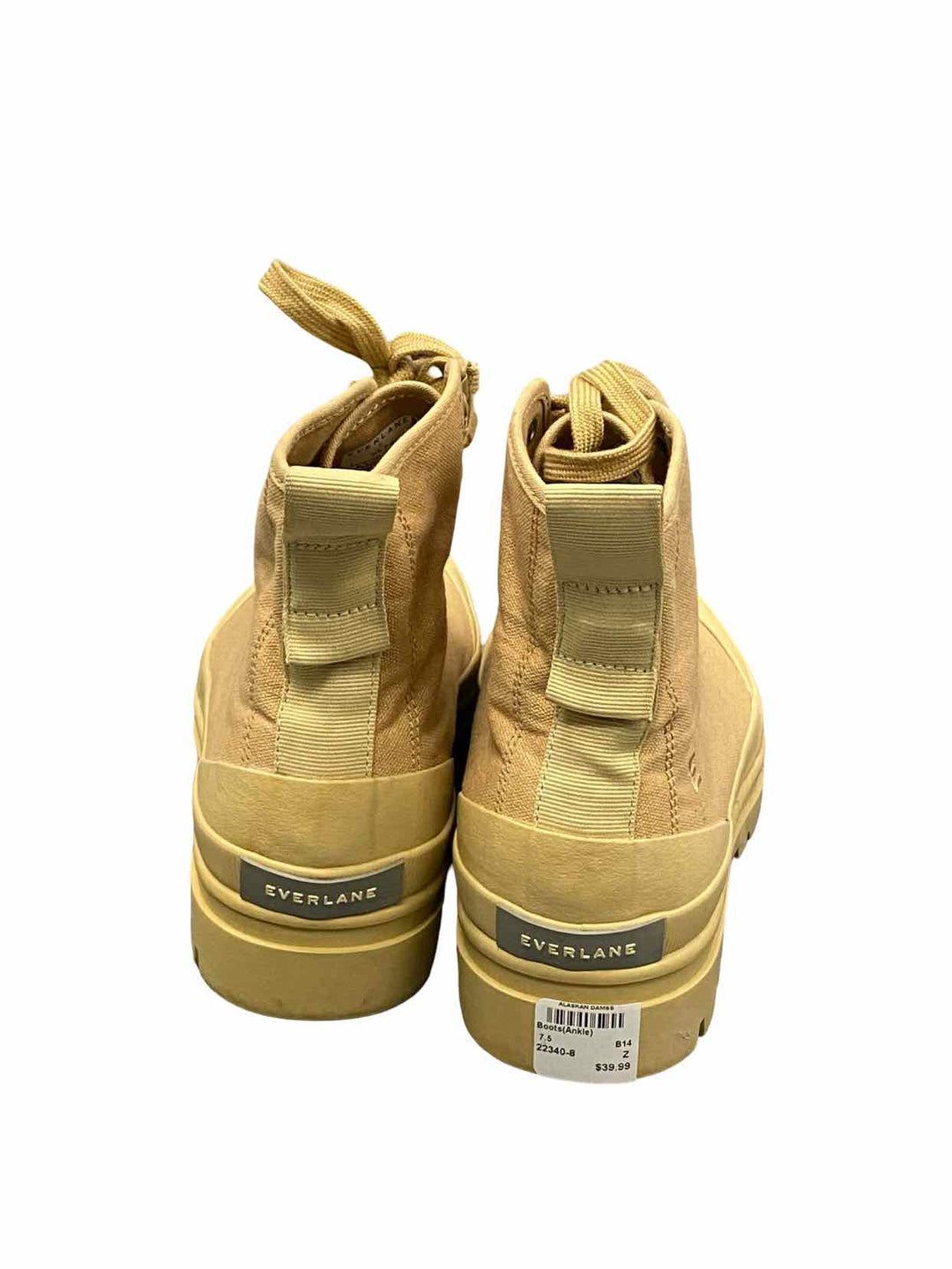 Everlane Shoe Size 7.5 Tan 100% Organic Cotton Canvas Boots(Ankle)