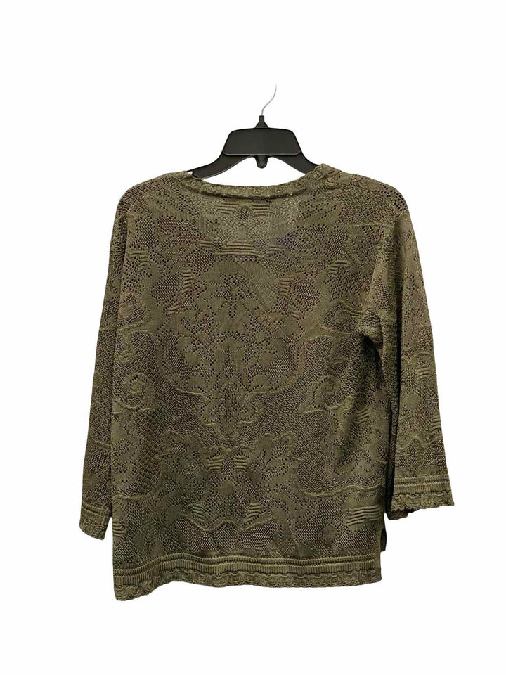 White House Black Market Size S Green Floral Long Sleeve Shirts