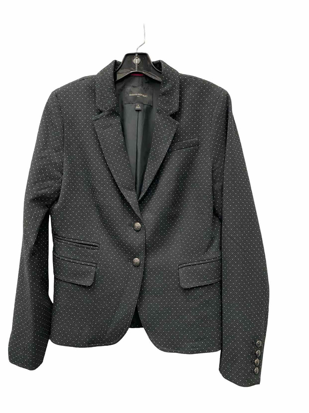 Banana Republic Size 6 Black White Blazer