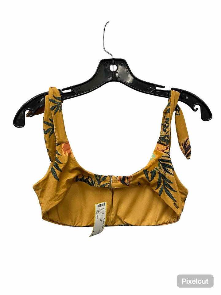 Ripcurl Size M Yellow Floral Swimsuit Top