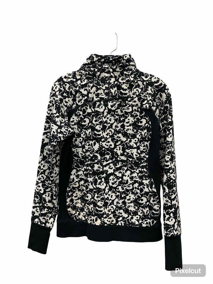 Lululemon Size 6 White Black Print 70% Cotton Jacket (Outdoor)