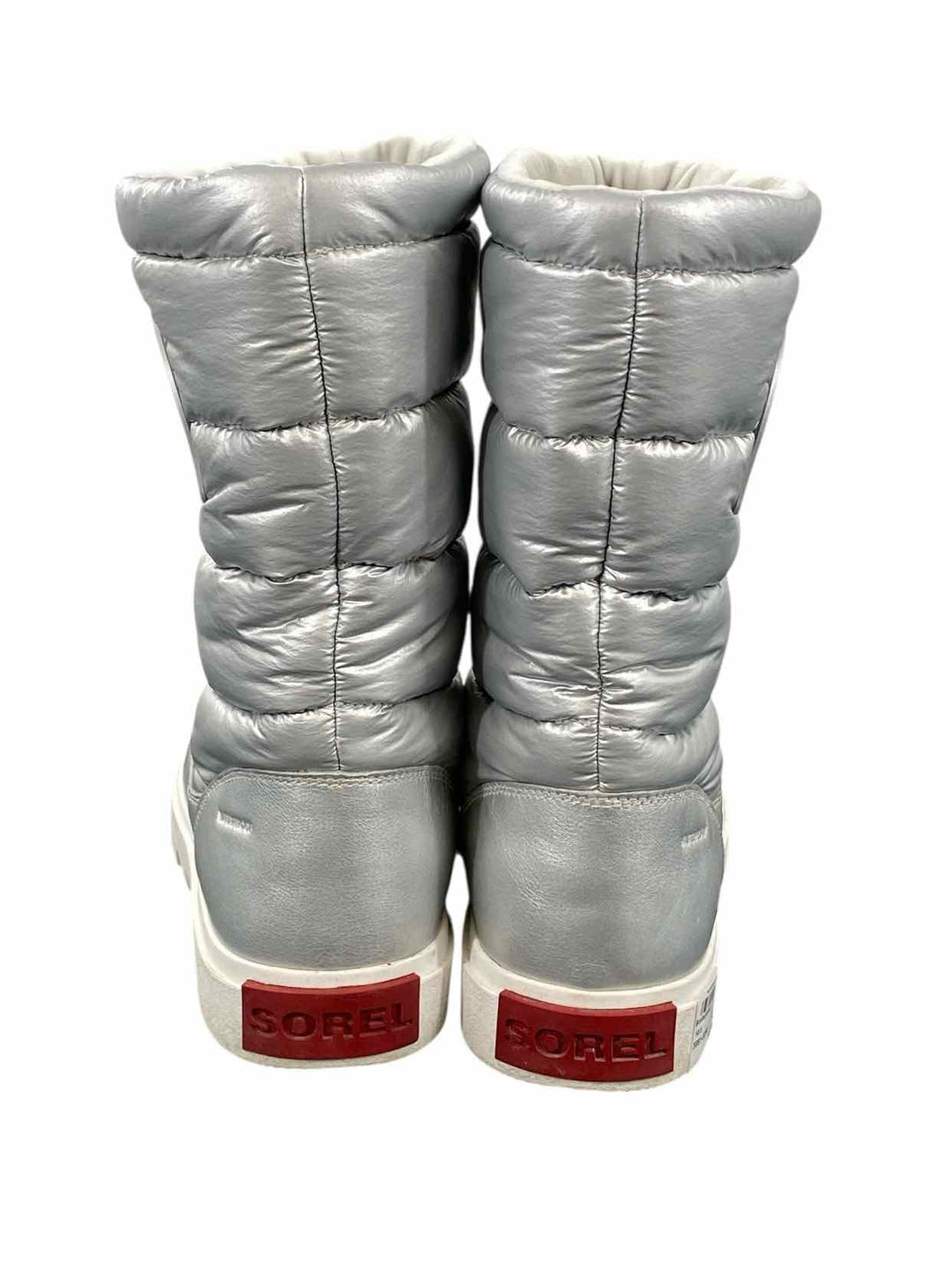 Sorel Shoe Size 10.5 Silver "Joan of Arctic Puffy 10" Boots(knee)