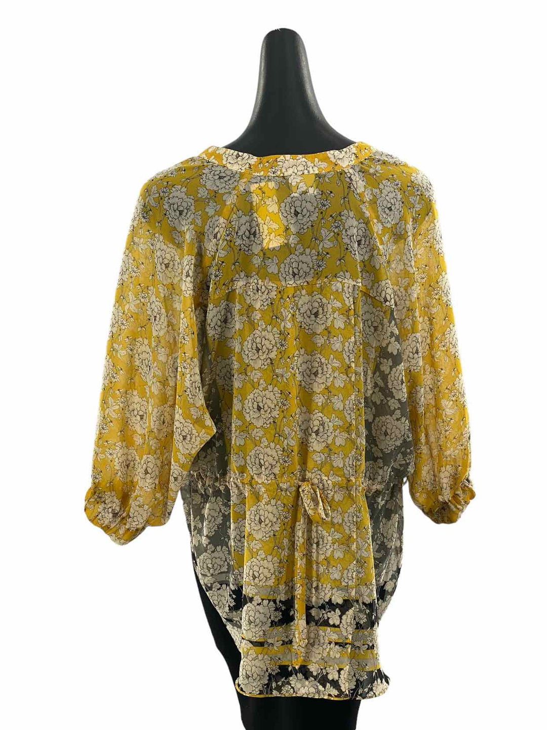Cabi Size S Yellow Floral Long Sleeve Shirts