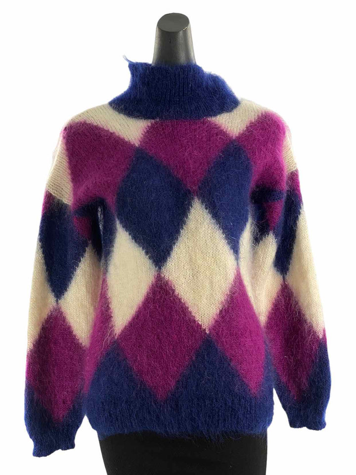 Nordstrom Size S Blue Purple Print Mohair blend Sweater