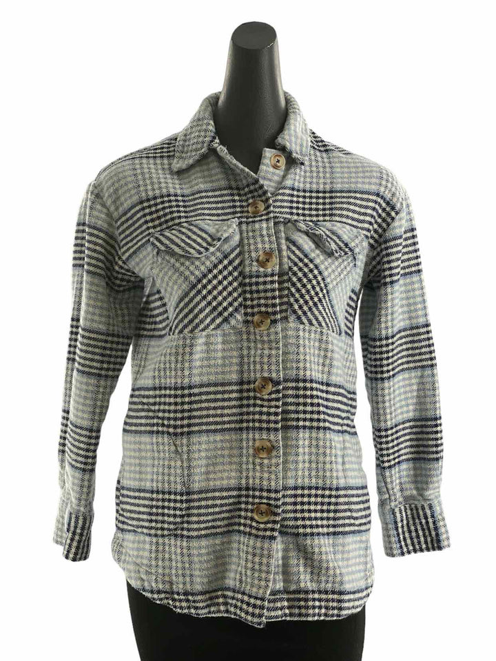 Studio Park Size XXS Blue 100% cotton Long Sleeve Shirts