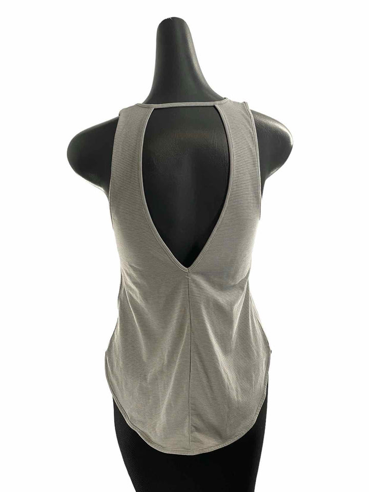 Under Armour Size S Gray White Stripe Athletic Tank Top