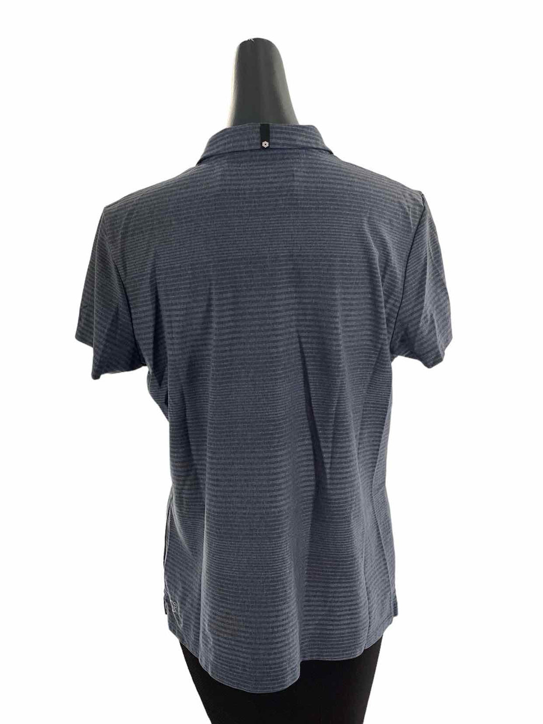 Puma Size XXL Blue Grey Striped Short Sleeve Shirts