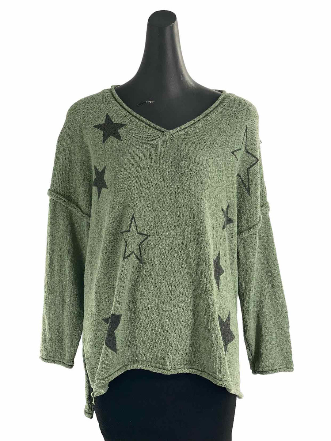 Easel Size S Green STARS Sweater