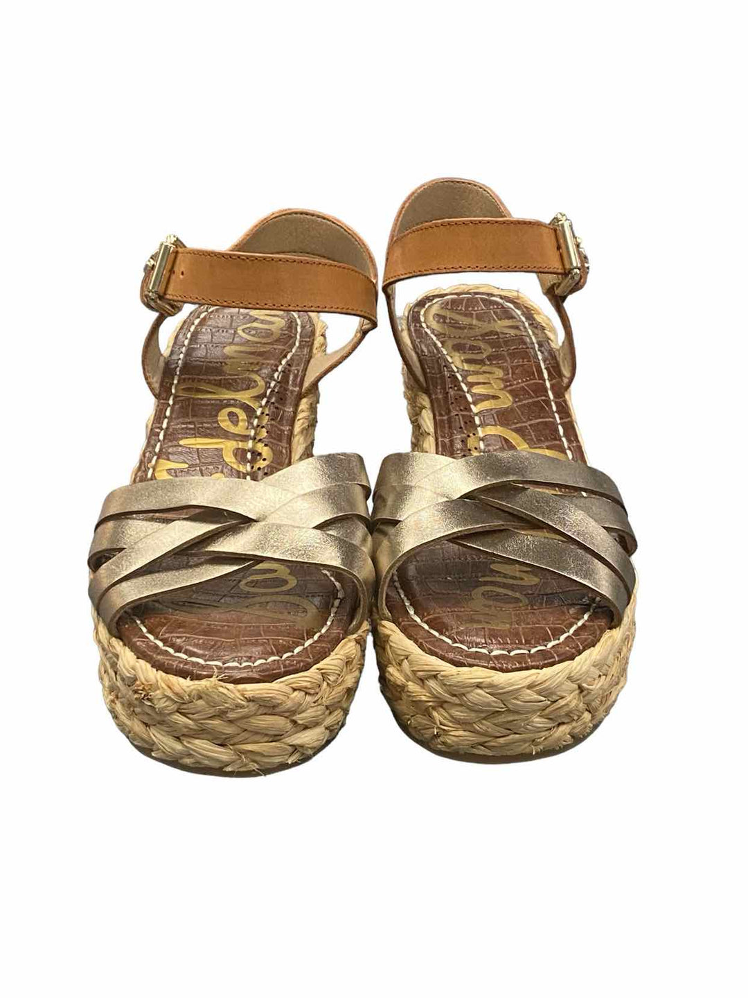 Sam Edelmon Shoe Size 6.5 Silver Brown Leather NWOT Sandals